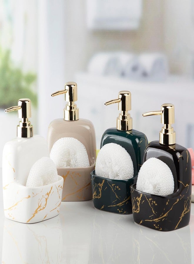 Kookee Ceramic Soap Dispenser with Pump for Kitchen, Bathroom, & Wash Basin, Designer Refillable for Liquid Handwash, Shampoo & Lotion, Leakproof, Set of 1 (10206) - Image 4